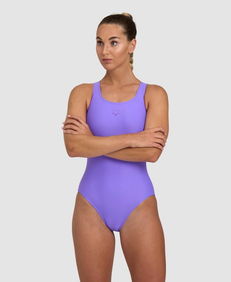 Maillot de Bain Arena Solid O Back Violette Femme | ASP-27968655