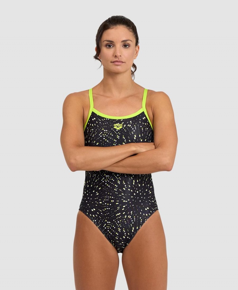 Maillot de Bain Arena Fireworks Challenge Back Vert Noir Multicolore Femme | GWS-60432203