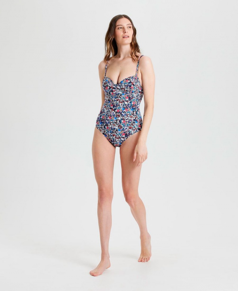 Maillot de Bain Arena BodyLift Sibilla Bleu Marine Multicolore Femme | ZNE-60106747