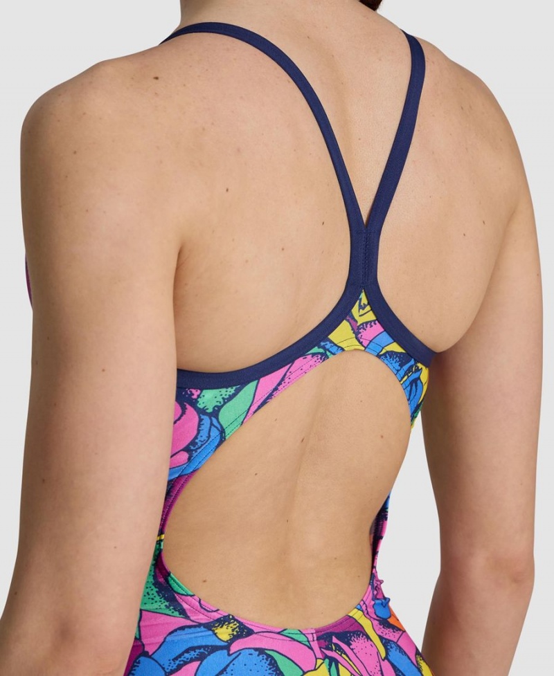 Maillot de Bain Arena Rose Parade Light Drop Back Rose Multicolore Femme | QAQ-68024612