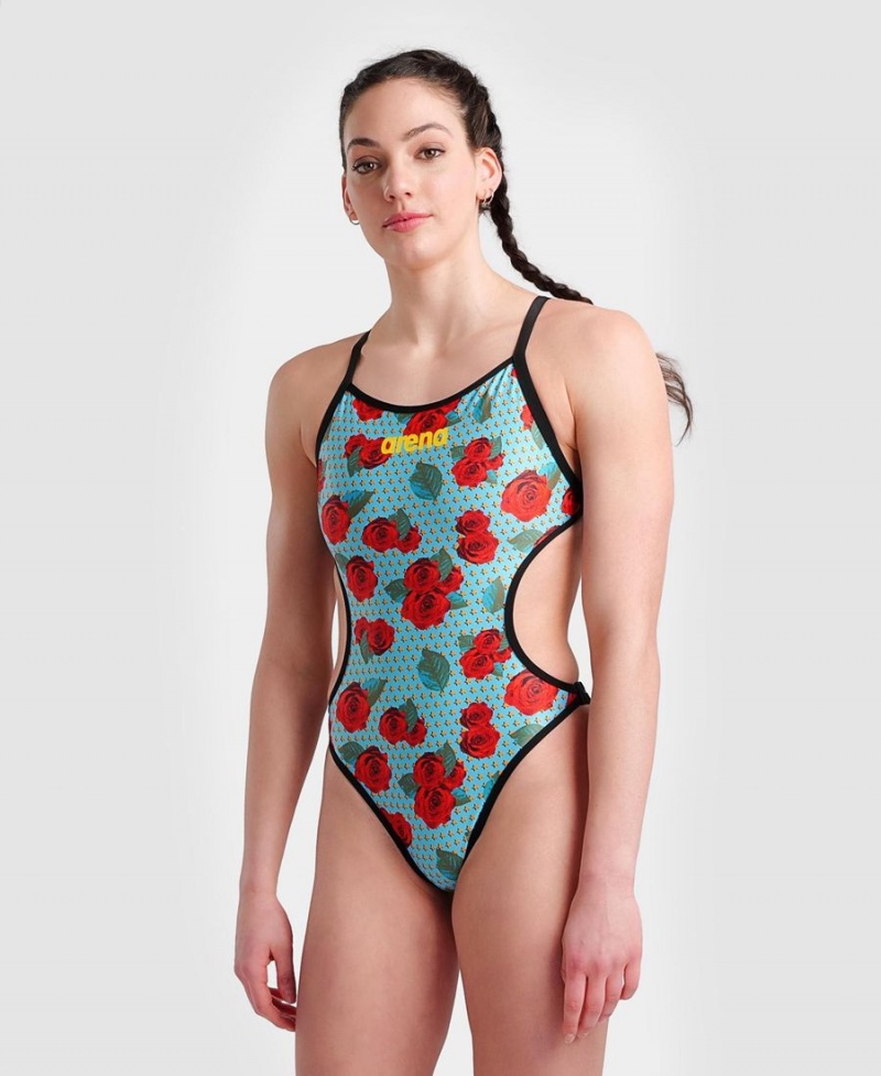 Maillot de Bain Arena Rule Breaker Hooked Reversible Turquoise Multicolore Femme | QMJ-98951221