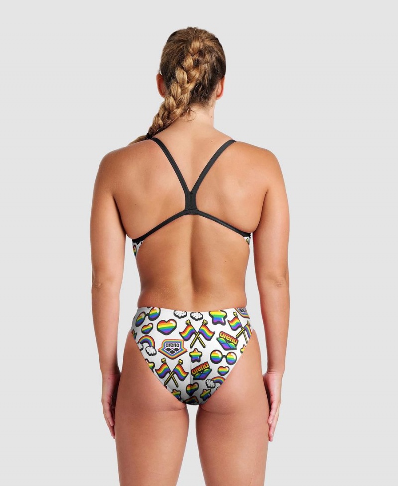 Maillot de Bain Arena Pride Print of The Month Challenge Back Blanche Multicolore Femme | OTB-35002841