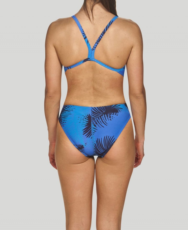 Maillot de Bain Arena Palm Forest Challenge Back Bleu Marine Bleu Femme | MZL-71037042