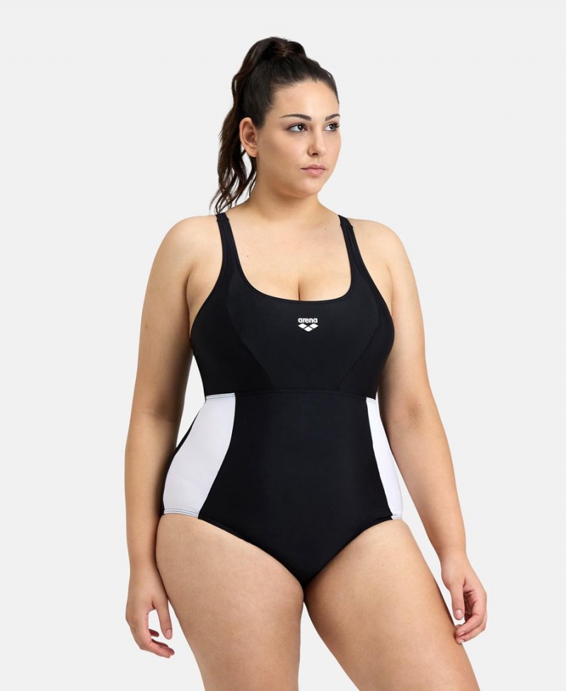 Maillot de Bain Arena Control Panel Pro Back Plus Noir Blanche Femme | VOY-87675078