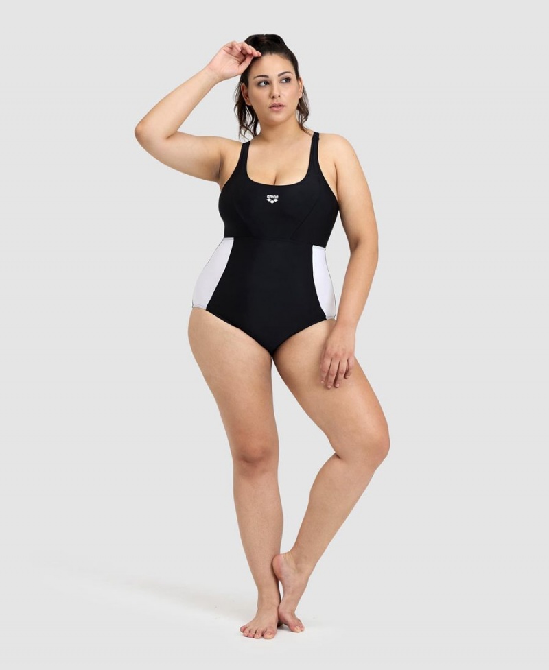 Maillot de Bain Arena Control Panel Pro Back Plus Noir Blanche Femme | VOY-87675078