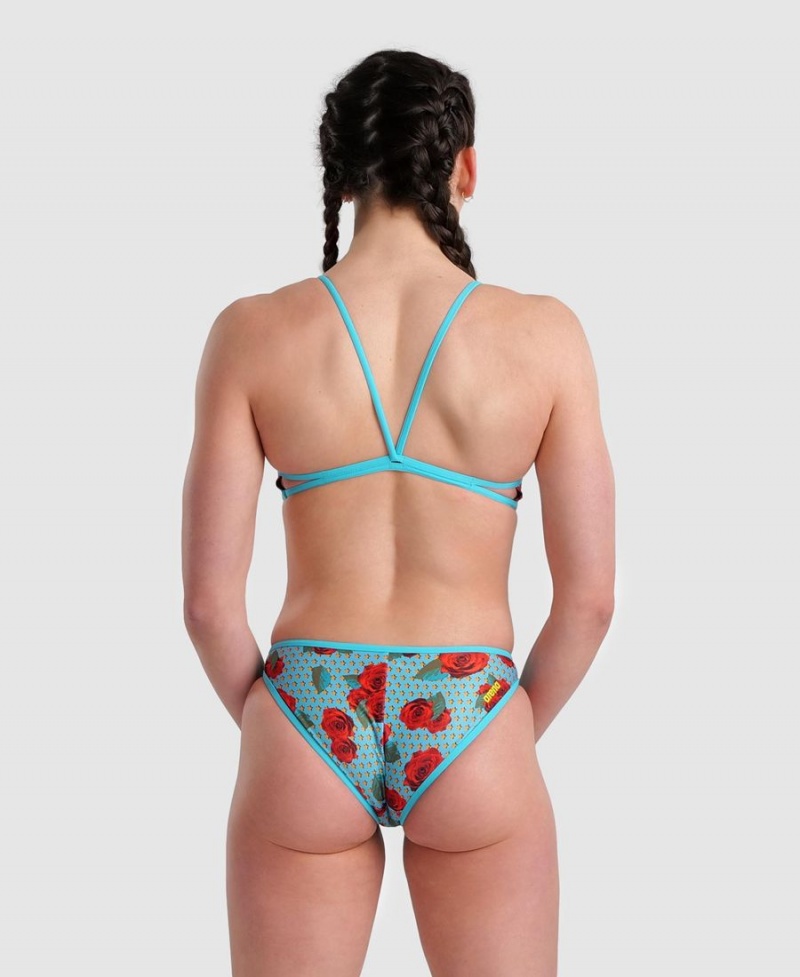 Maillot de Bain Arena Rule Breaker Twist'N'Mix Noir Turquoise Multicolore Femme | VVZ-08838803