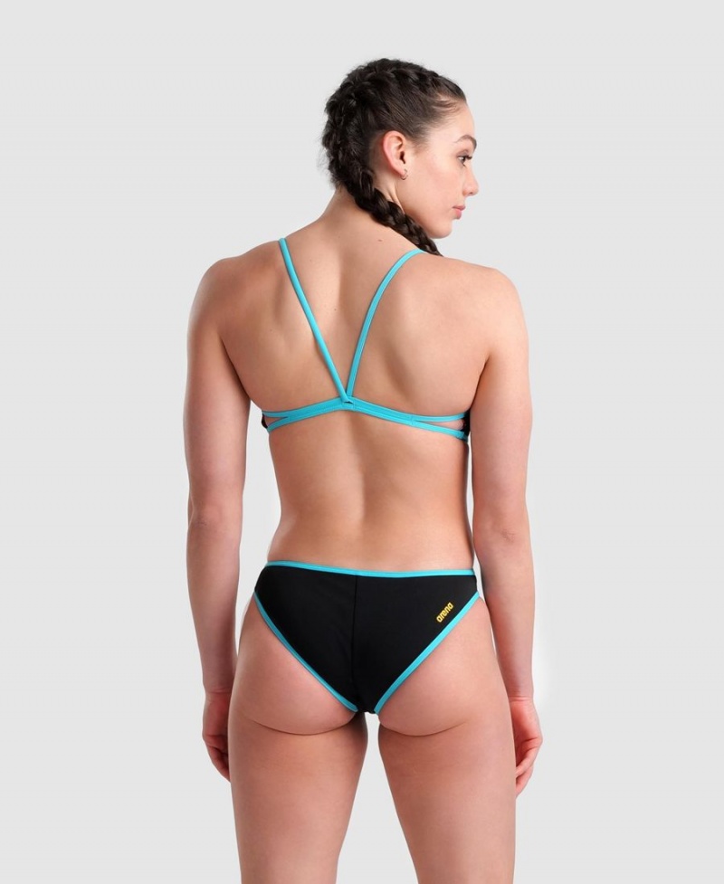 Maillot de Bain Arena Rule Breaker Twist'N'Mix Noir Turquoise Multicolore Femme | VVZ-08838803