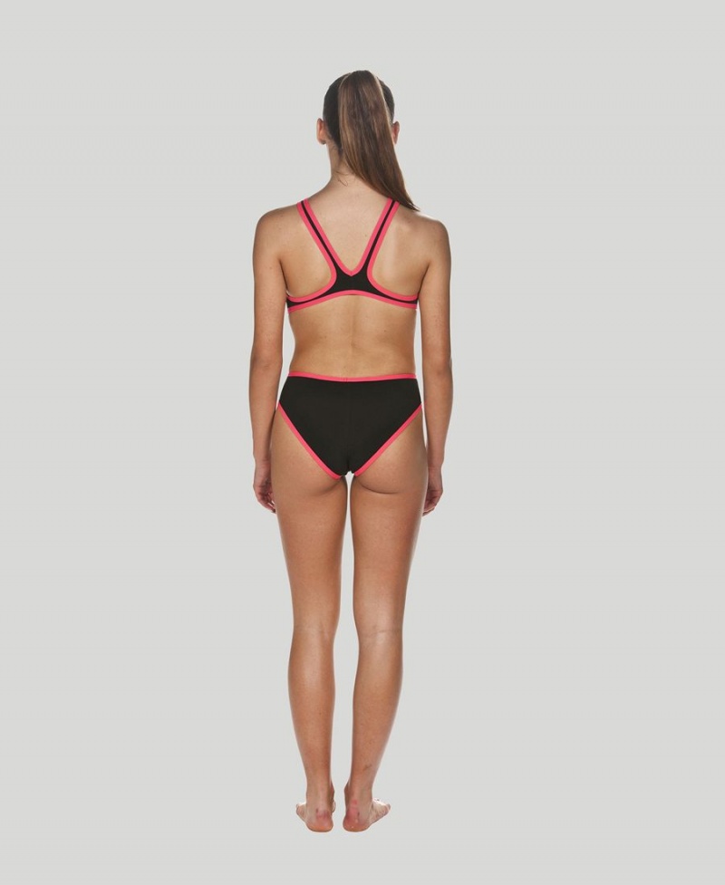 Maillot de Bain Arena The One Big Logo Noir Rouge Femme | WML-05022805