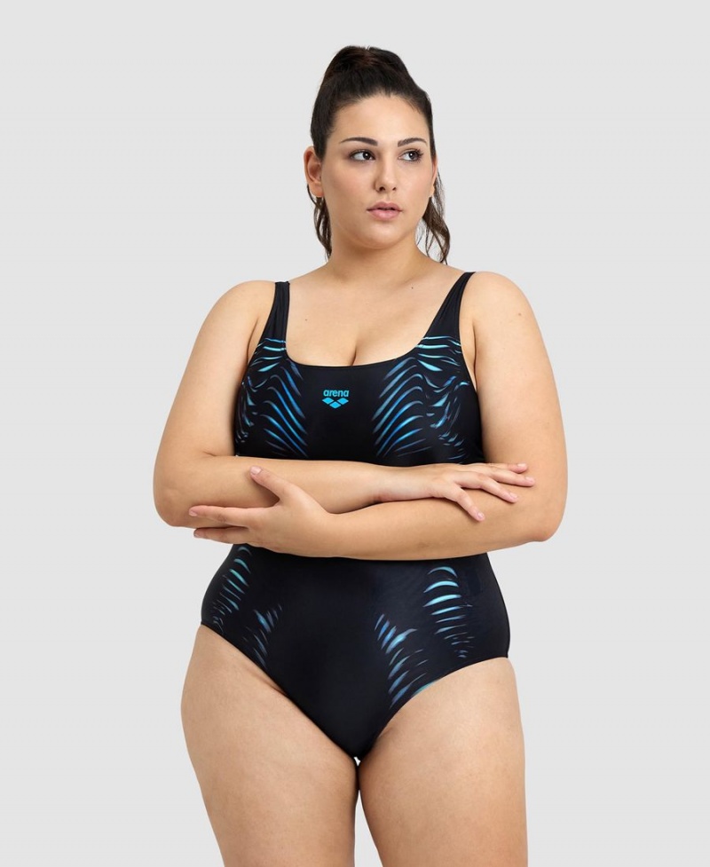 Maillot de Bain Arena Imprint U Back Plus Noir Femme | SUA-30250254