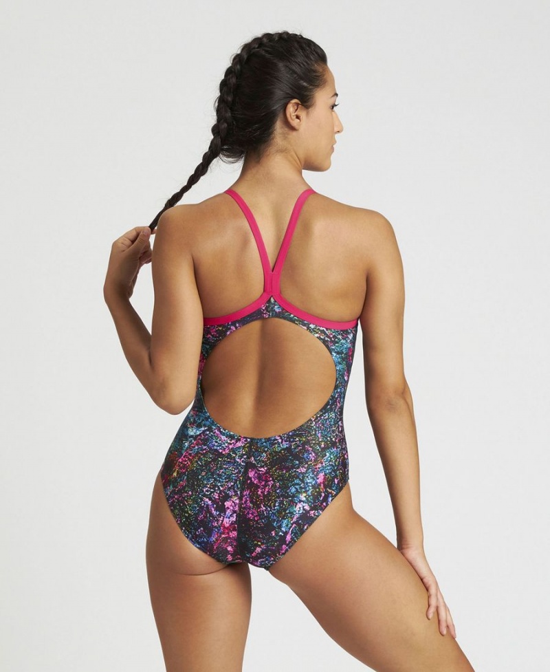 Maillot de Bain Arena Mountains Texture Light Drop Back Rose Multicolore Femme | KST-55012284