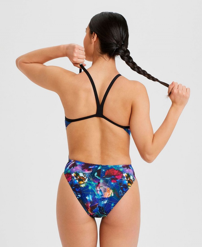 Maillot de Bain Arena Allover Challenge Back Noir Multicolore Femme | ZVK-37370408