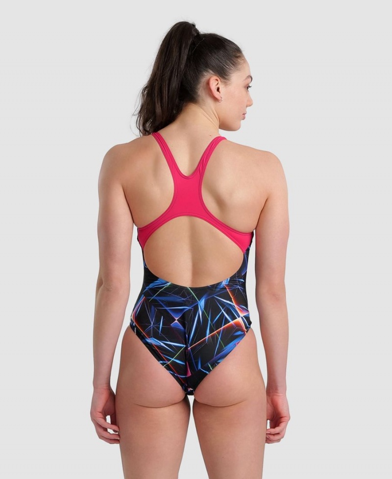 Maillot de Bain Arena Allover Pro Back Noir Multicolore Femme | UFK-96097034