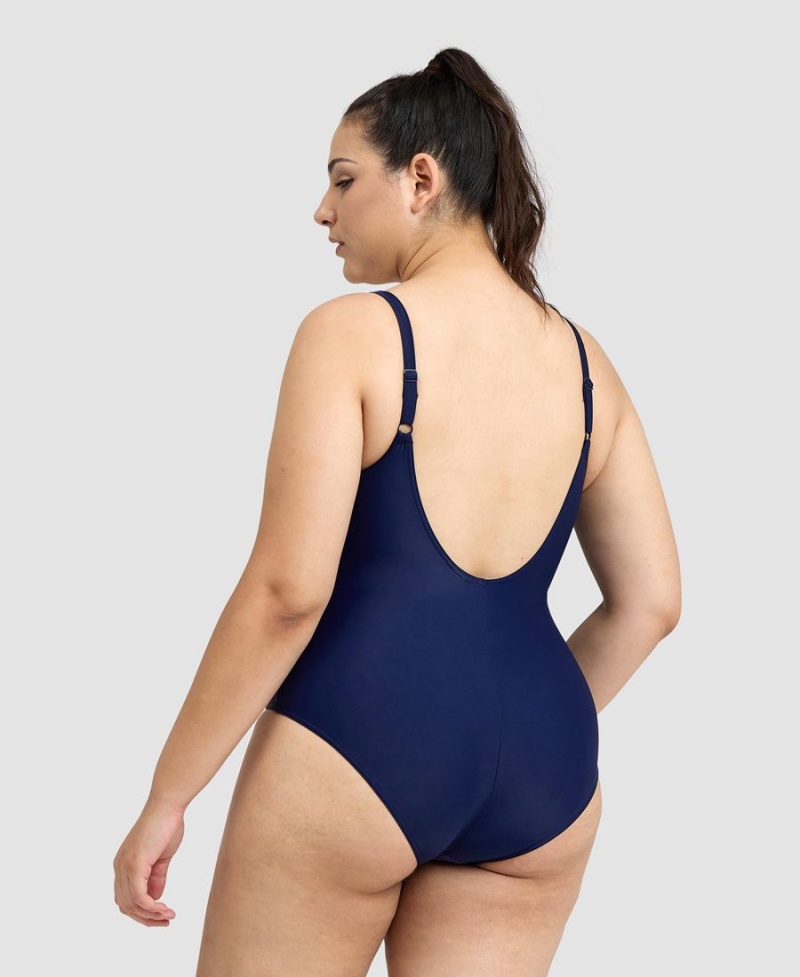 Maillot de Bain Arena Imprint U Back Plus Bleu Marine Femme | ZIK-02535086