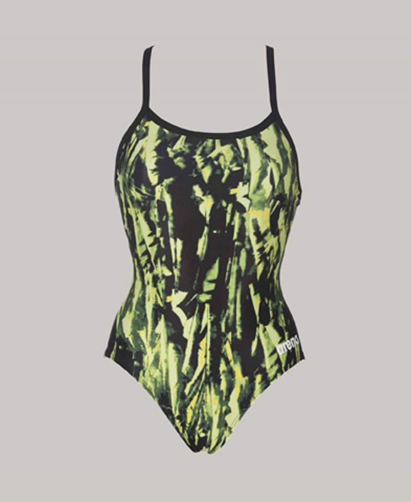 Maillot de Bain Arena Painted Light Drop Back Vert Femme | FVJ-94666038