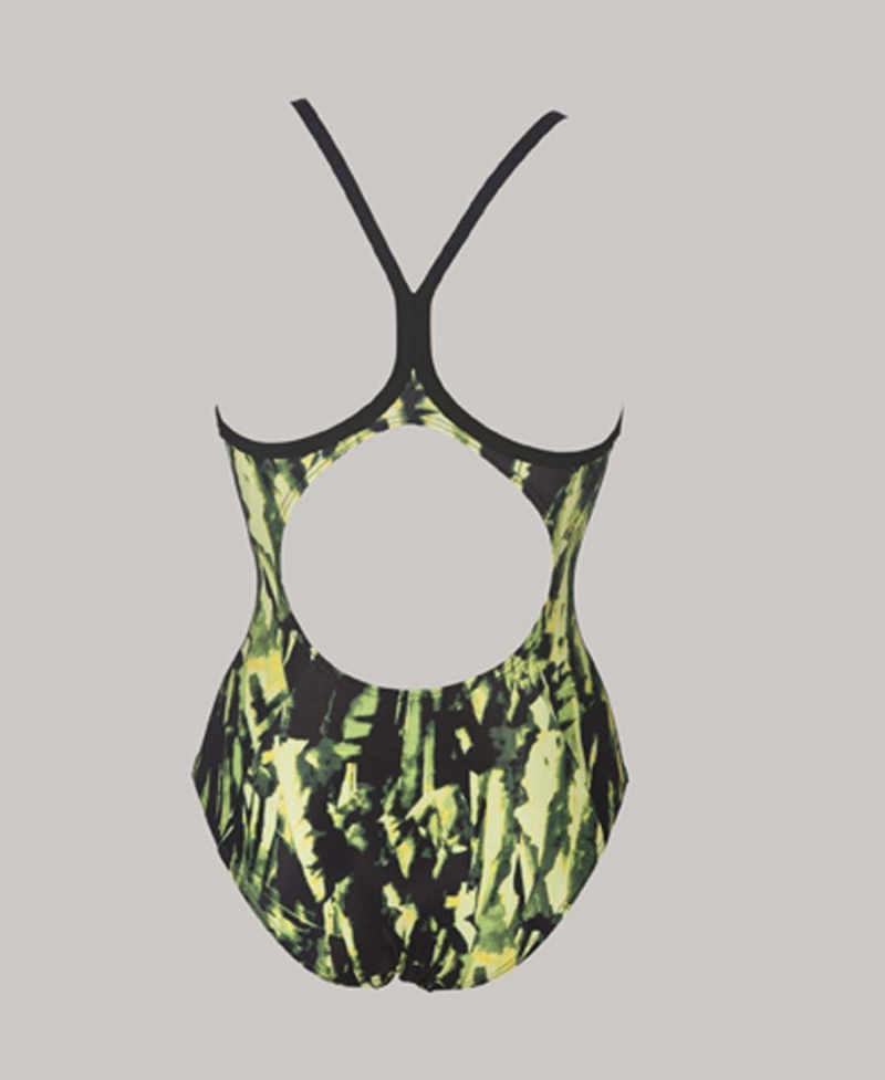 Maillot de Bain Arena Painted Light Drop Back Vert Femme | FVJ-94666038