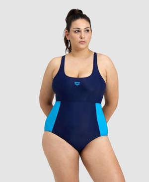 Maillot de Bain Arena Control Panel Pro Back Plus Bleu Marine Turquoise Femme | ACP-73372975