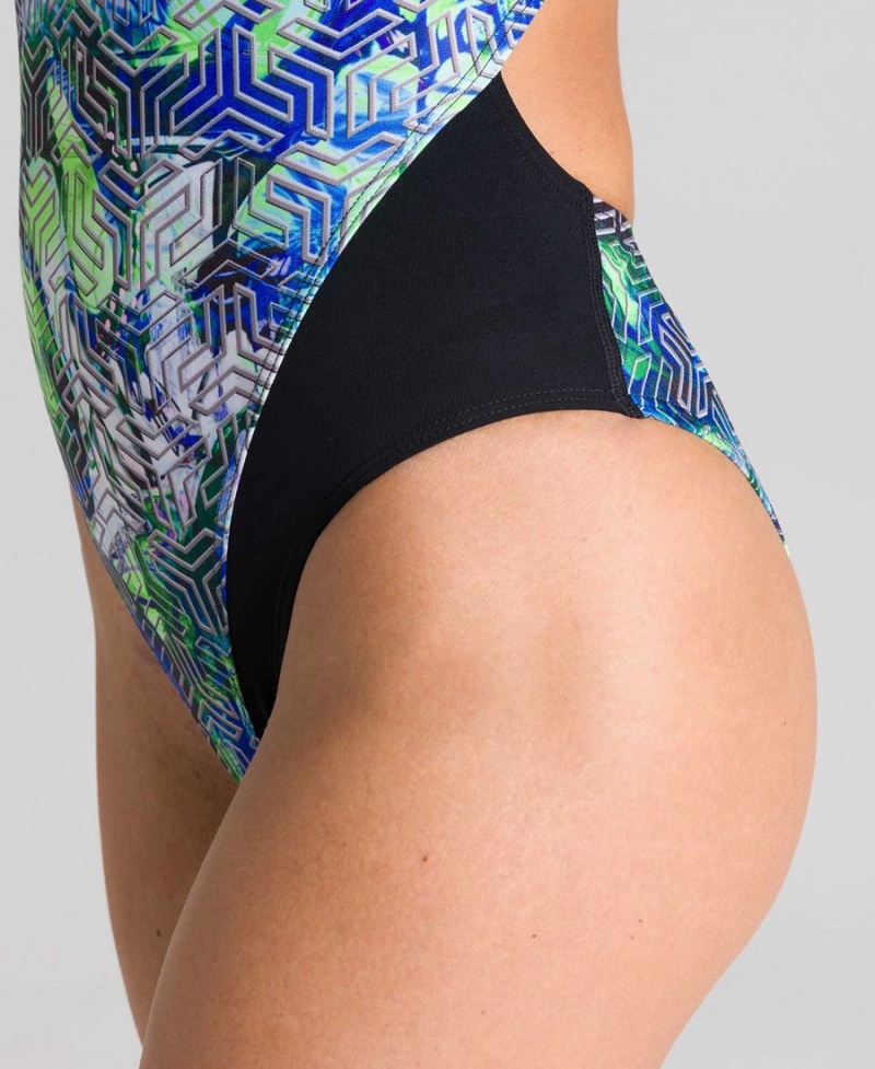 Maillot de Bain Arena Kikko Swim Tech Back Noir Multicolore Femme | KTY-24396877