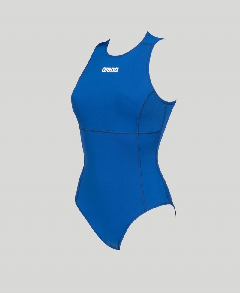 Maillot de Bain Arena Solid Waterpolo Bleu Femme | HEQ-68557286