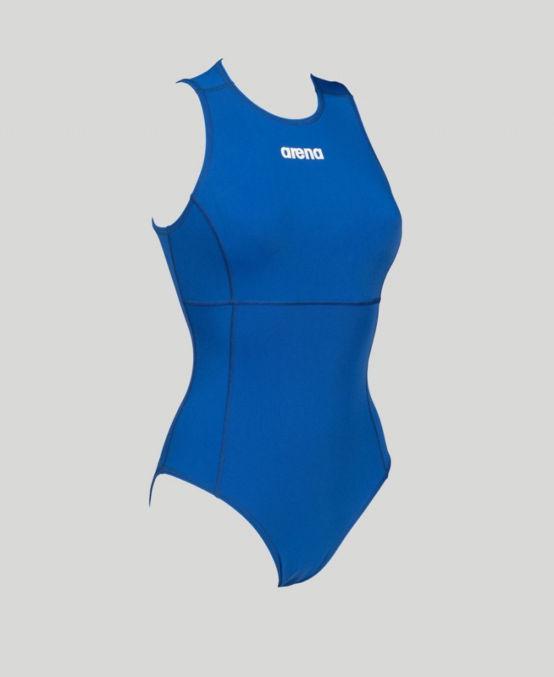 Maillot de Bain Arena Solid Waterpolo Bleu Femme | HEQ-68557286