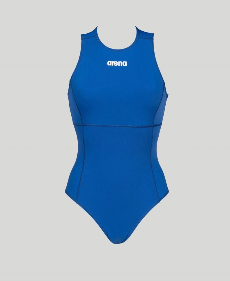 Maillot de Bain Arena Solid Waterpolo Bleu Femme | HEQ-68557286